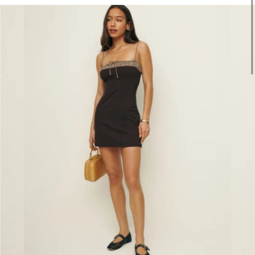 NWOT Reformation Sadie Knit Dress in Mole Black Brown Sleeveless Mini